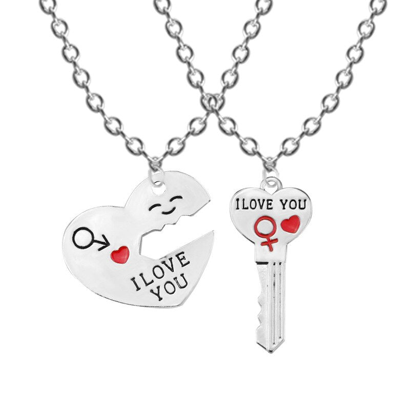 20Pair Lovers Key to My Heart Keychain Valentine's Day